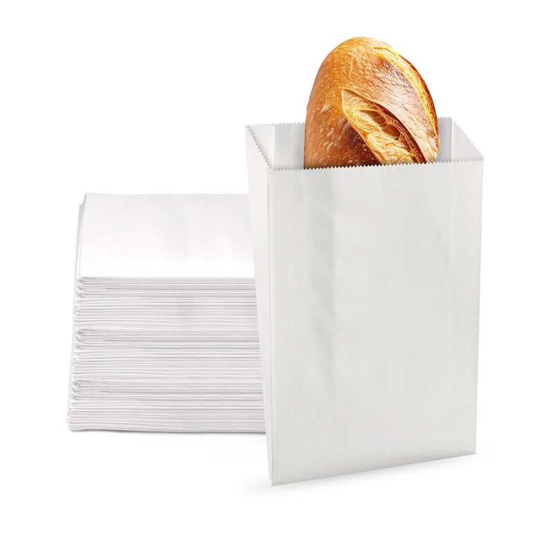 CulinWare Grease Resistant - Gusseted Paper Sandwich Bags - White (1000Pcs/Pack)(6 x 0,75 x 6,75) - Image 2